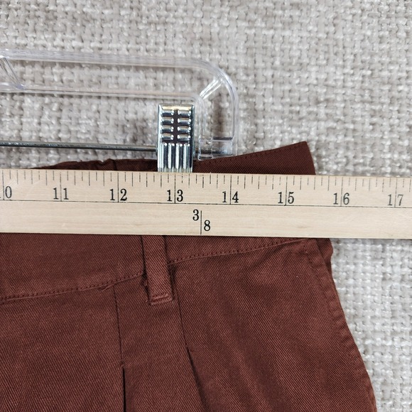 Big Bud Press Trousers Shorts Work 100% Cotton Womens L Burgundy Pleated - Picture 4 of 13